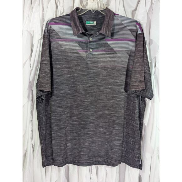 Ben Hogan Performance Purple/Gray Heather Striped Golf Polo Size 2XL - Picture 1 of 9
